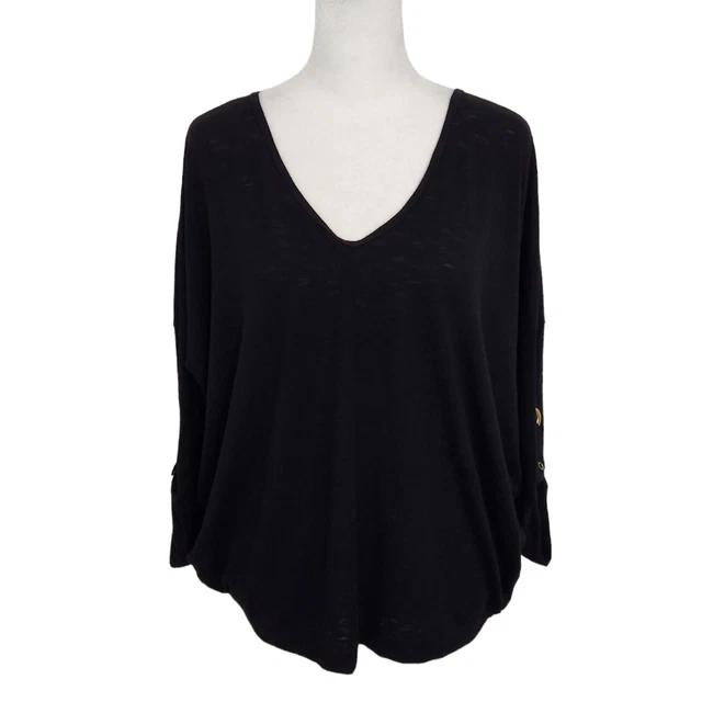 Ellen Tracy Black Knit Top Size Small