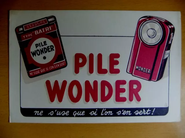 année 60 Buvard Publicitaire- Piles WONDER