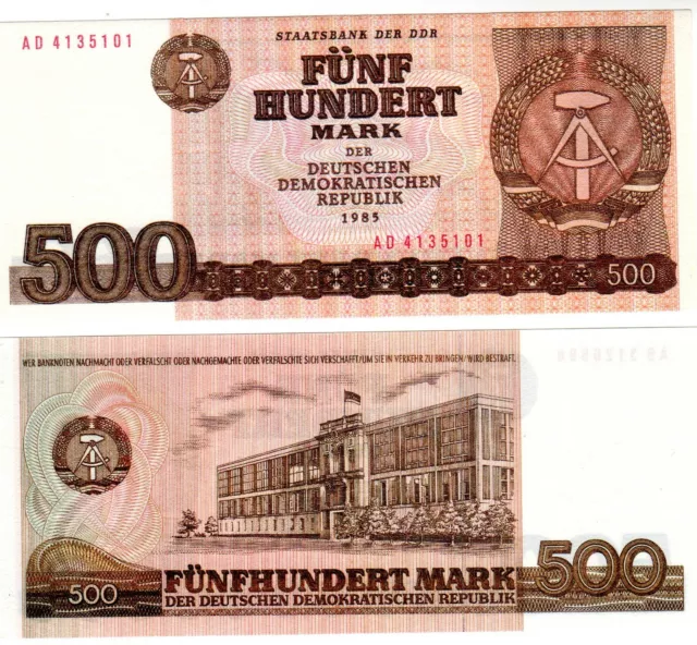 Allemagne GERMANY DDR BILLET 500 MARK 1985  P33 Forgery Original Contrefeit Neuf