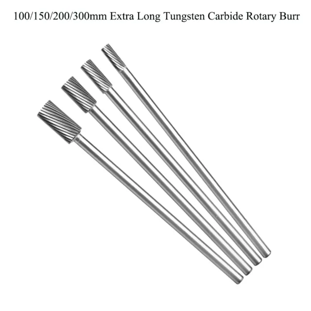 6-16mm Tungsten Carbide Rotary Burr Cutter Extra Long 1/4'' Shank Engraving Bit