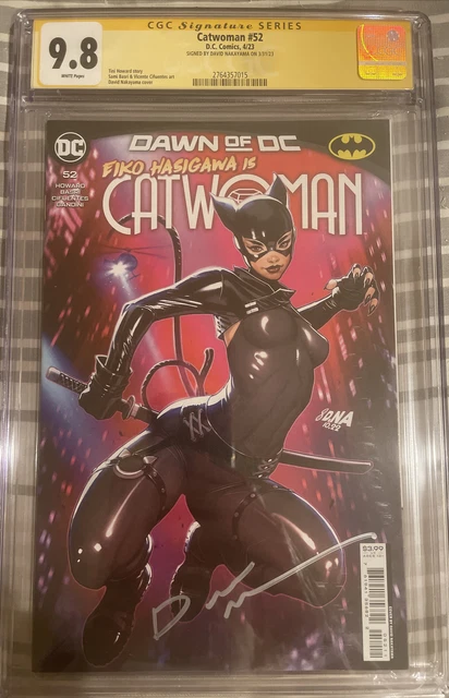 Catwoman #52 D.C. Comics Signed by David Nakayama (DNA) . Graded 9.8 by CGC