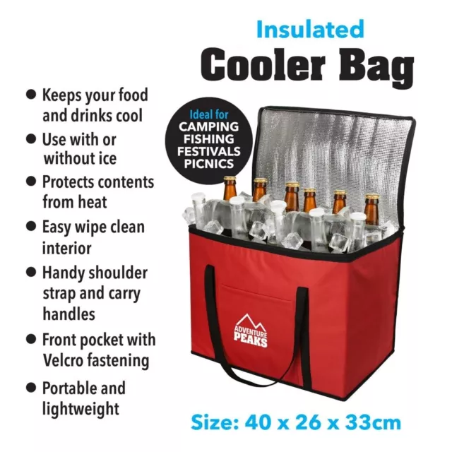 Extra Large 30/60L Insulated Cooler Cool Bag Box Picnic Camping Food Drink Ice 2