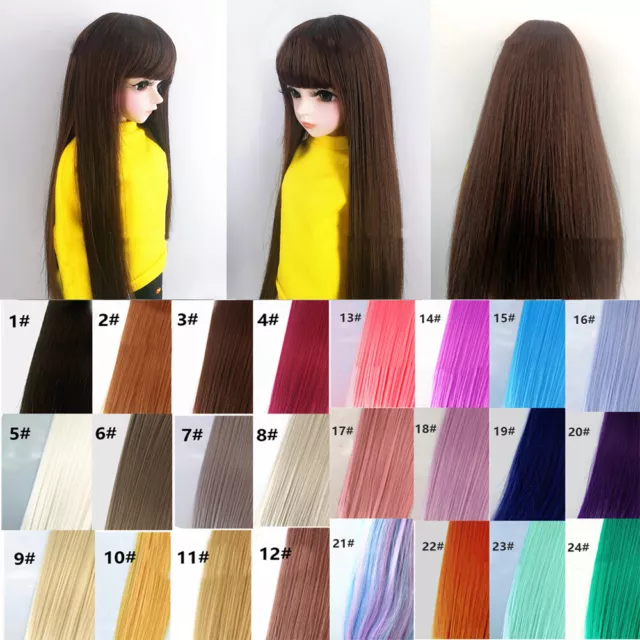 Dolls Wigs Accessories Straight Long Hair for 1/3 1/6 1/8 BJD Doll Replacement
