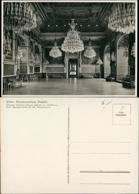 Innere Altstadt-Dresden Grosser Ballsaal mit Wandgemälde von Ed. Bendemann 1930