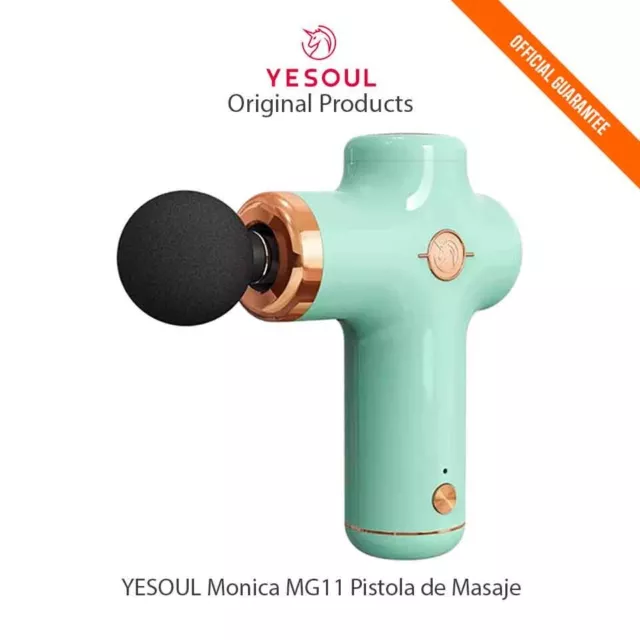 YESOUL Monica MG11 Pistola de Masaje 3 Modos 45dB 3000rpm 2400mAh Acc. Incluidos