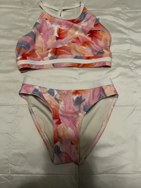 Girls size 8 Zella feather bikini- 2 pieces