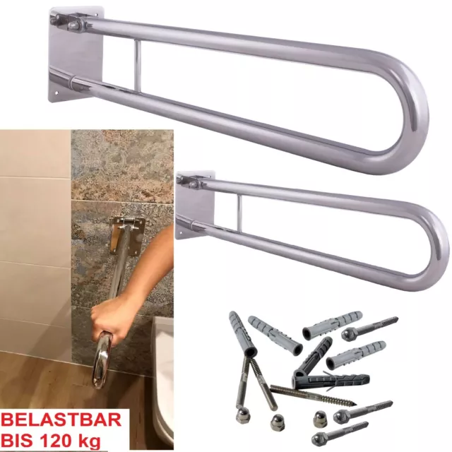 Klappgriff Toilettengriff Handlauf Stützklappgriff für Badezimmer inkl.Schrauben