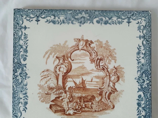French Longwy Antique  8 Inch  Antique Tile 2