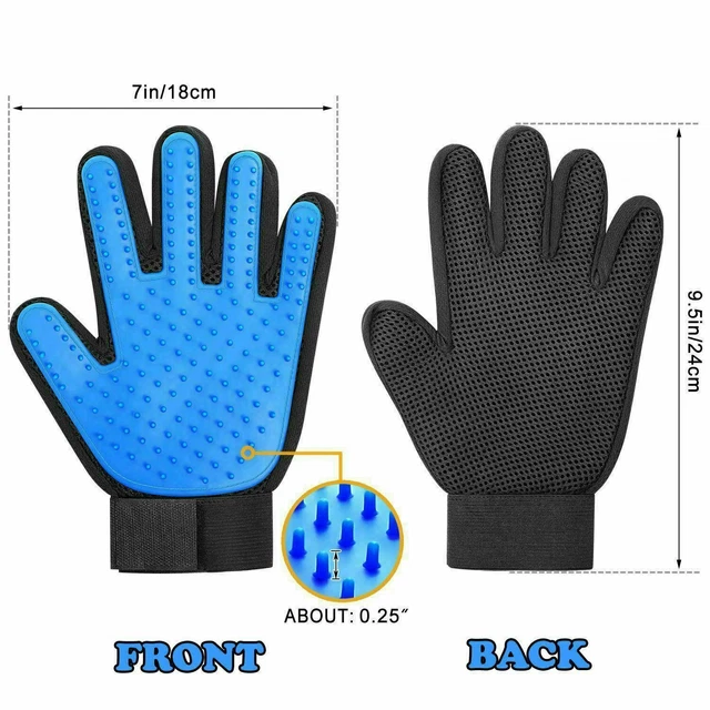 1 Pair Pet Dog Cat Hair Remover Mitt Massage Brush Deshedding Grooming Gloves 3