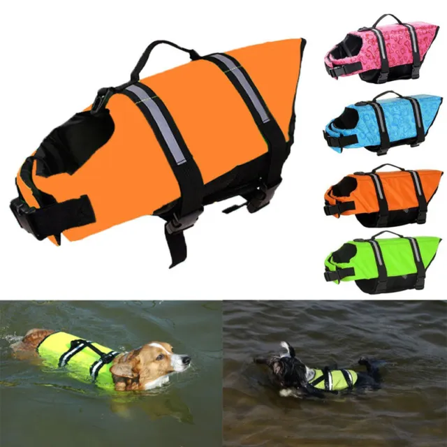 Chaleco de seguridad para mascotas perro chaleco salvavidas a rayas reflectantes preservador cachorro herramienta de natación