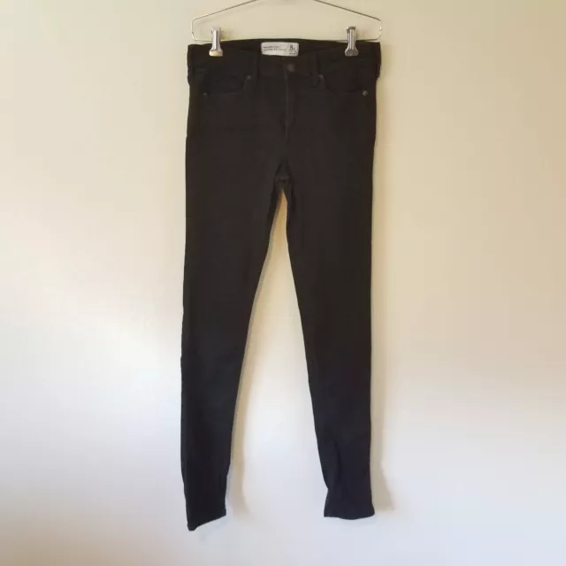 Pantalones de mezclilla para mujer Abercrombie & Fitch 8R negros The A&F súper ajustados nuevos con etiquetas