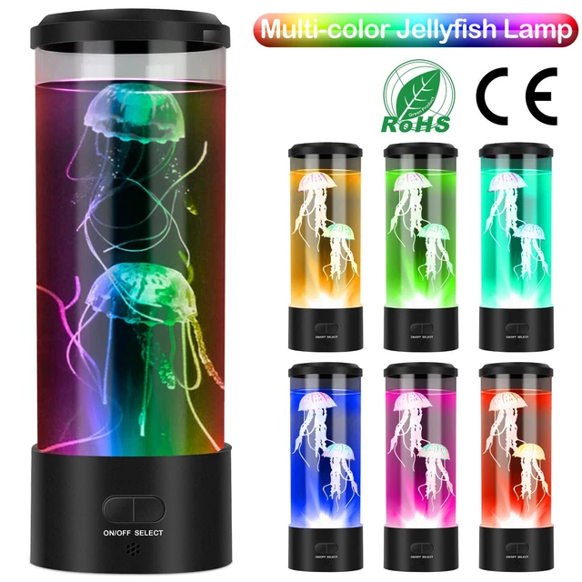 Jellyfish Lava Lamp Multi-Color Changing Mood Night Light Aquarium Decor Lamp