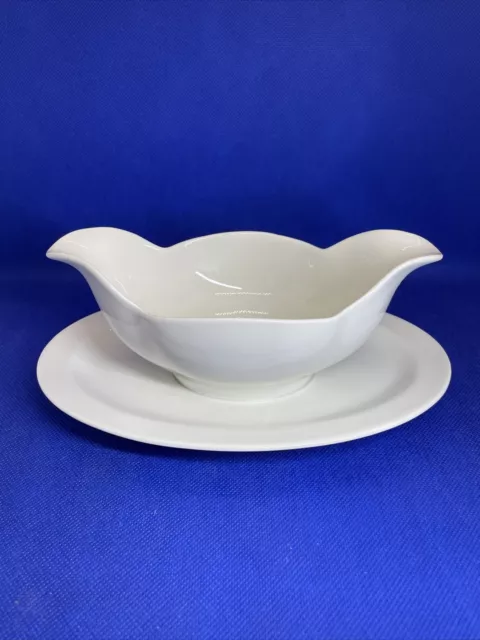 Haviland France White Gravy Boat with Attached Underplate Mint