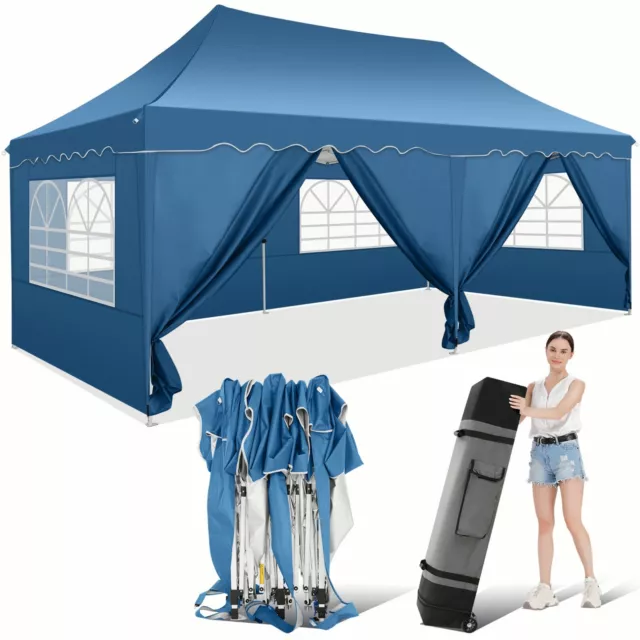 3x3m/3x6m Falt Pavillon WASSERDICHT Pavillion Gartenzelt Partyzelt Dachmaß zelt