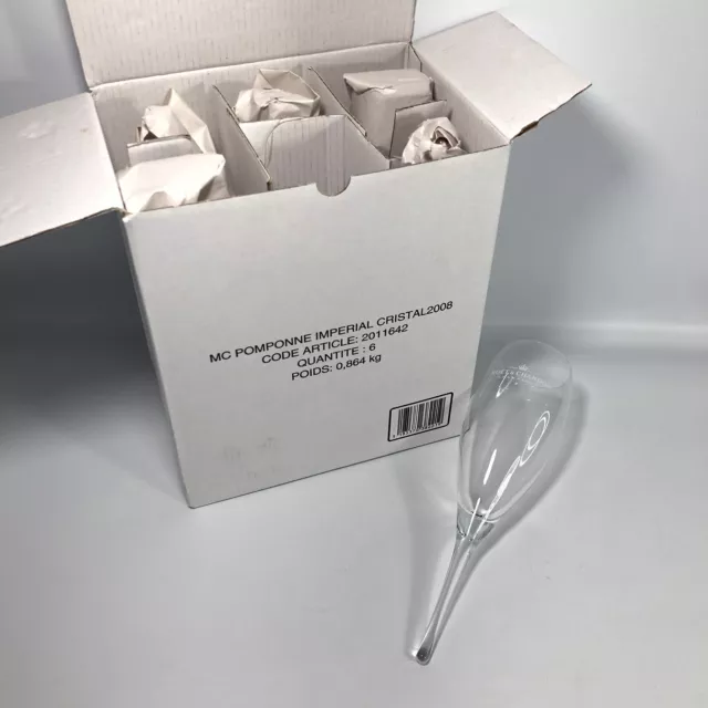 NEW RARE Moet Chandon Champagne Crystal Rare Pomponne Flute No Base Pack of 6