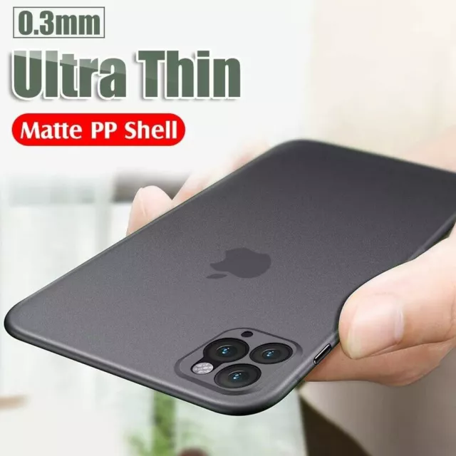 Ultra Thin Matte PP Case Cover Tempered Glass iPhone 14 13 12 11 Pro Max 7 8 SE