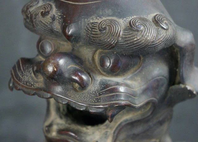 Antique Japan bronze Koro Shishi lion censer sculpture 1700 incense burner