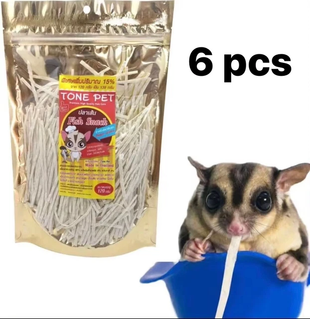 6X Paradise Mascota Hámster Azúcar Pez Proteína Snack Planeador Animal Cuidado Dientes 120 g