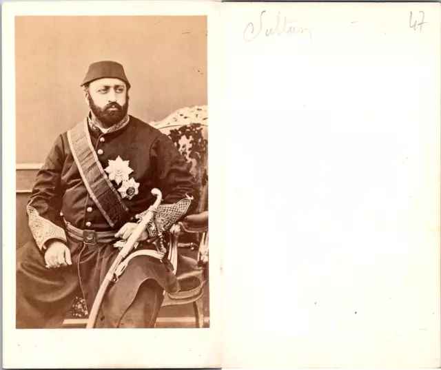 CDV Abdul Aziz, sultan de l&#039;empire ottoman, circa 1865 Vintage CDV albumen