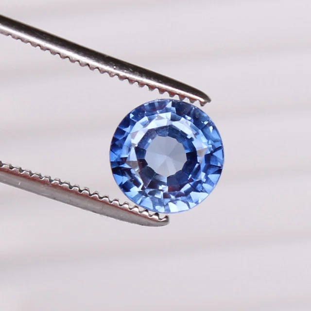 Saphir Naturel Bleu Bleuet 4.85 CT Rond Libre Certifié Pierre Précieuse Chauffé