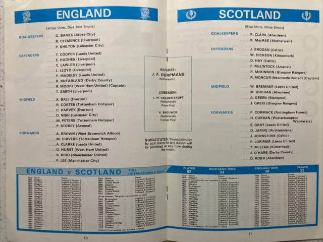 ENGLAND v SCOTLAND International Football Programme May 1971 at Wembley 2