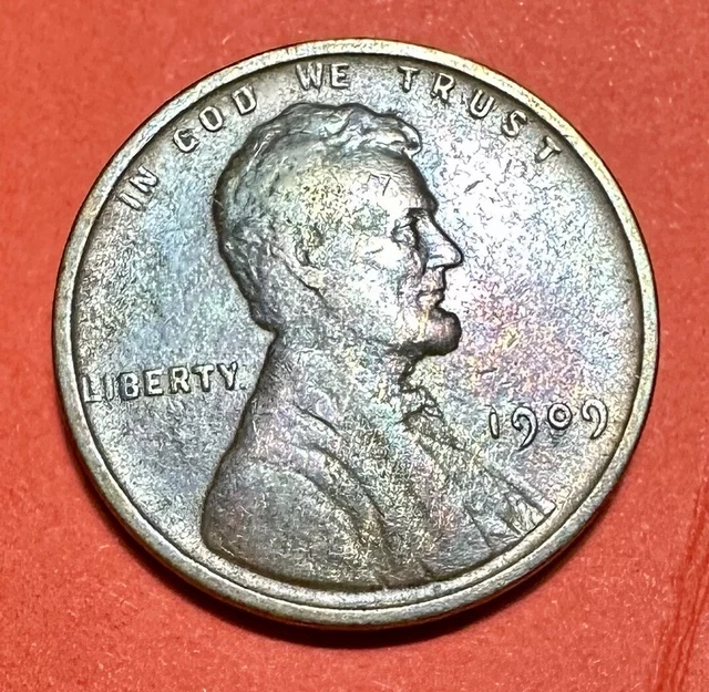 1909 VDB Lincoln Cent Wheat Penny VF TONED