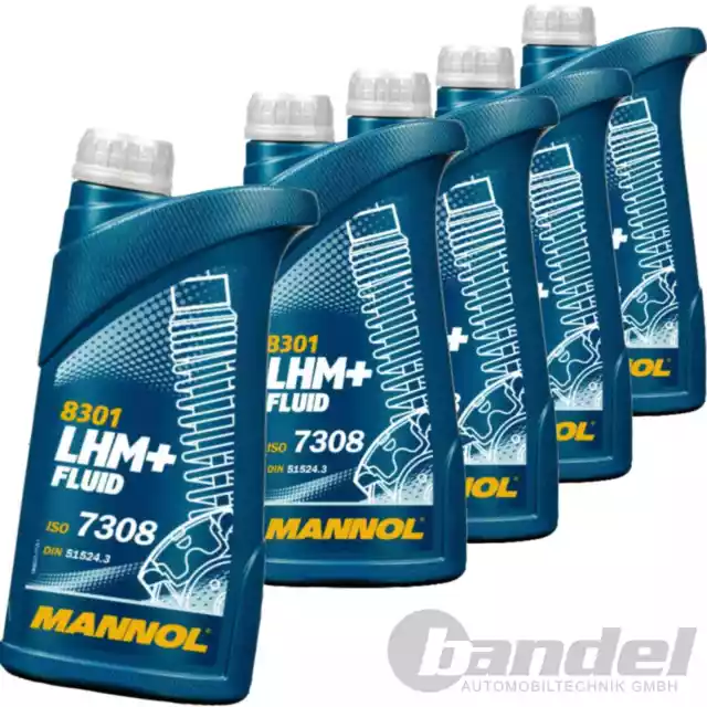 5x1L MANNOL Lhm Plus + Huile Hydraulique Vert De le Liquide Frein din 51524-3