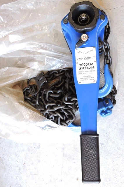 NEW! WorkSmart 3000lb 10ft Capacity Chain Manual Lever Hoist WS-MH-HOIST-006