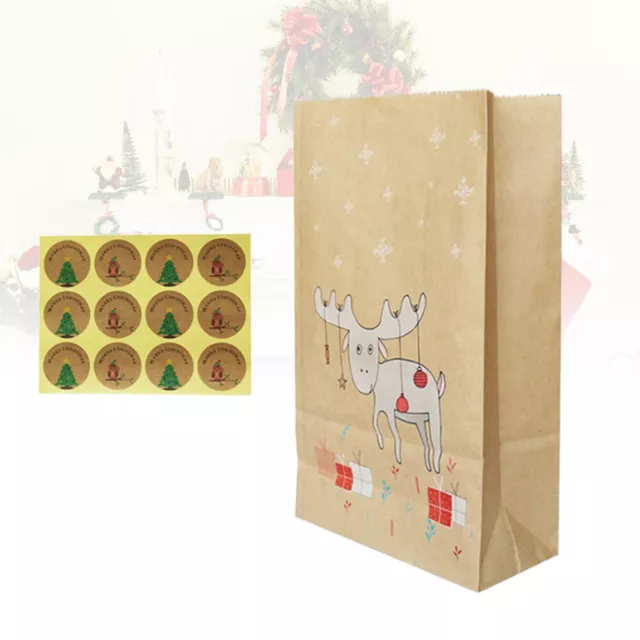 12 PCS Gift Bags for Presents Shopper Style Purses Christmas Kraft Paper