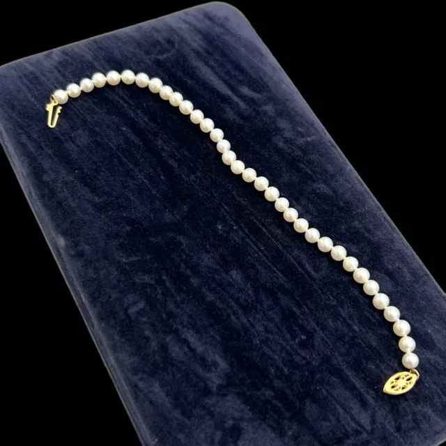 Antique Vintage Deco Retro 14k Gold Freshwater Pearl Bead Estate Bracelet 5.7g