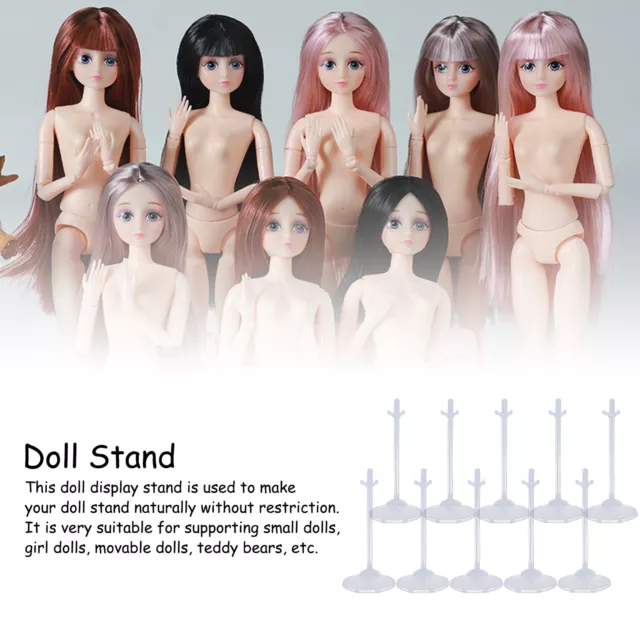 Sets Doll Stand Display Holder For 11.5'' Doll Transparent Model Rack Support