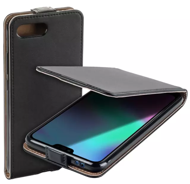 Étui Eco à rabat en cuir pour Huawei Honor 10 Coque de protection noir