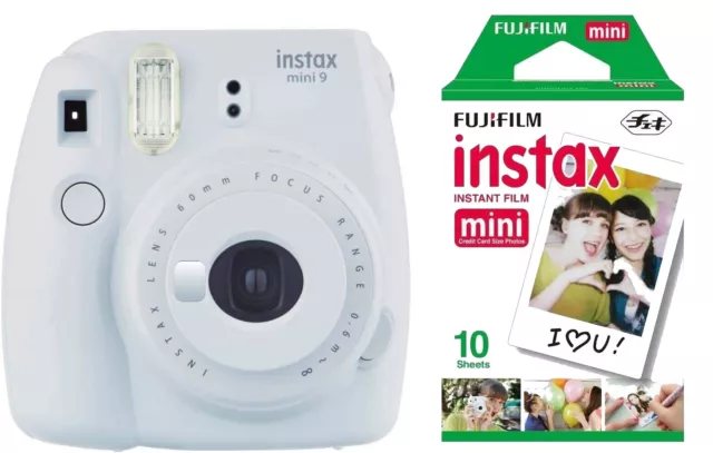 Fujifilm instax mini 9 instant Camera - Smoky White With 10 shots