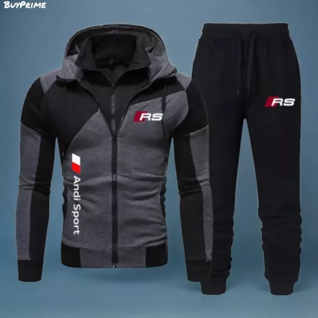 Tuta sportiva uomo modello Audi Sport RS felpa con cappuccio zip Racing auto man