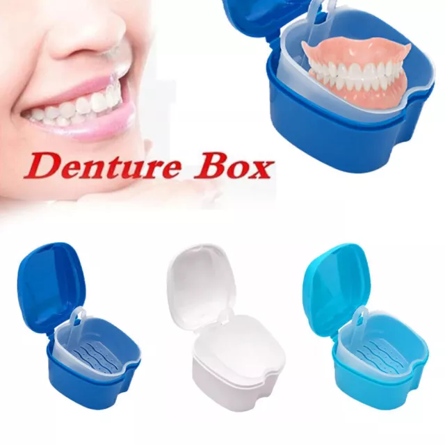 2× Gebissdose Prothesendose Zahnspangendose Dentalbox Spangendose Prothesenbox E