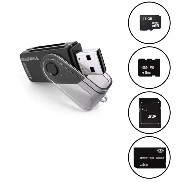 All In One Micro SD to USB Multi-Card Memory Card Adapter Reader