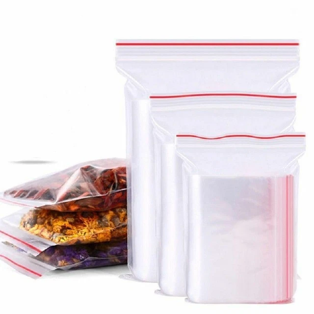 100pcs Refermables Sacs Auto Joint Plastique Transparent Pe Poly Stockage Sac Au