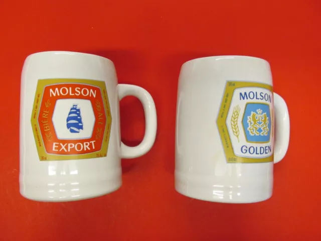 Vintage Molson Ale Beer Stein Mug Ceramic 20 Oz Molson Export & Molson Golden