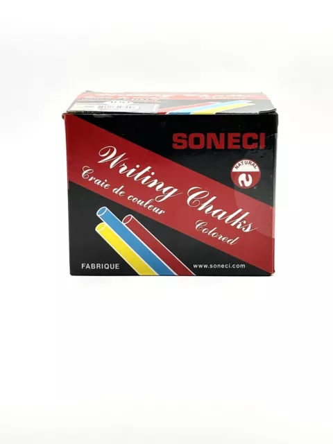 SONECI 100 MEGA PACK White Chalkboard Chalk Smooth Non-Brittle Lot Of 2  Boxes