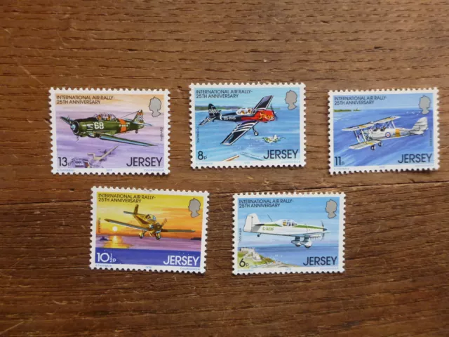 JERSEY 1979 25th ANNIV INTERNATIONAL AIR RALLY SET 5 MINT STAMPS