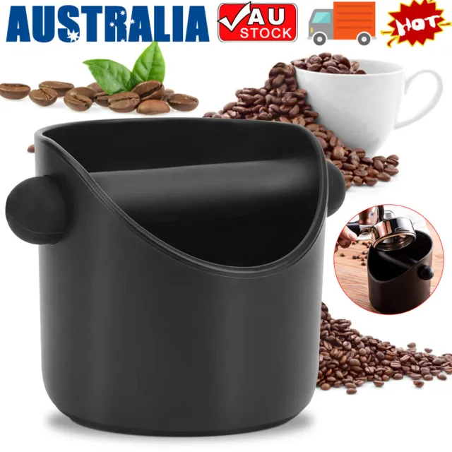Coffee Waste Container Espresso Grinds Knock Box Tamper Tube Bin Bucket Black OZ