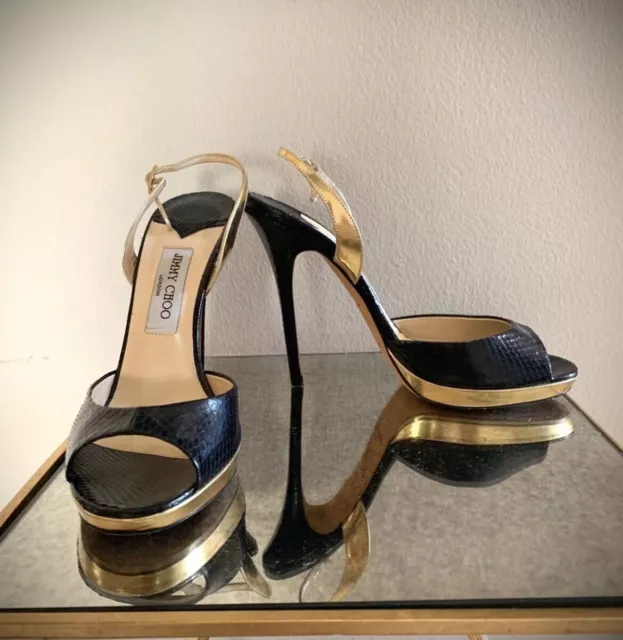 Louis Vuitton eyeline open toe patent heels platform 39.5 NIB Tan
