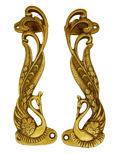 Peacock Shape Antique Vintage Style Handcrafted Brass Door Handle Home Décor