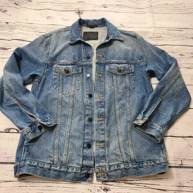 Alexander Wang Women’s DAZE Oversized Denim Jean Jacket Large Aged Indigo EUC