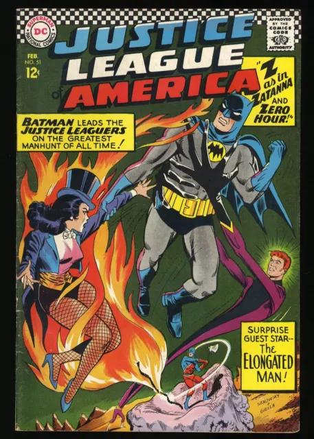 Justice League Of America #51 FN+ 6.5 Silver Age Zatanna Cover! DC Comics 1967