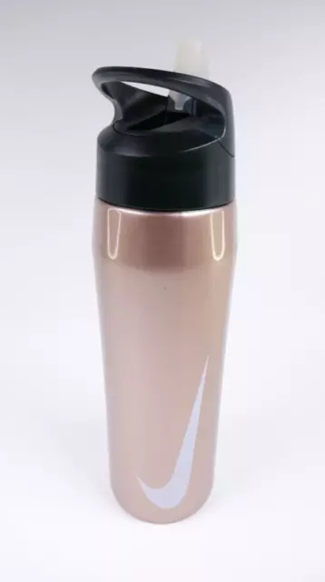 Nike Stainless Steel Hypercharge Straw Water Bottle 24 oz Metallic Red Bronze