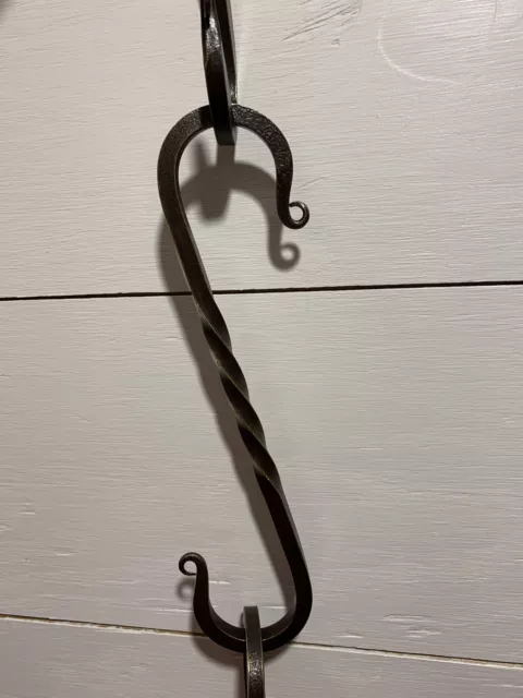S Hooks Set of 2, 8 Inch hand forged blacksmith twisted s hook campfire pot 3