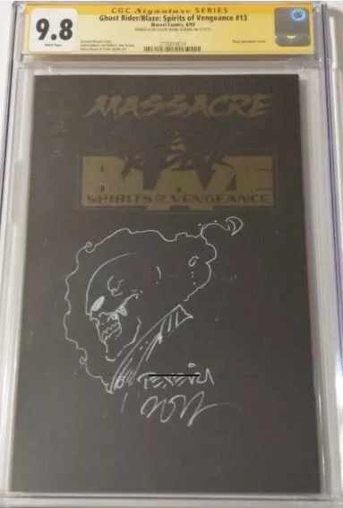 Ghost Rider/Blaze: Spirits of Vengeance 13 CGC SS 9.8 Signed & Sketch Texeira