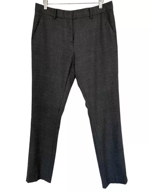 Trenery Women's Pants Dark Grey Wool Blend Tapered Leg Corporate Size 10
