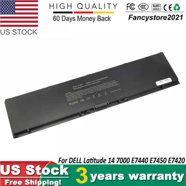 34GKR E7440 Battery For Dell Latitude 14 7000 E7450 PFXCR 451-BBFT Notebook PC